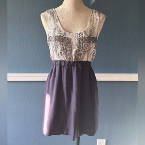 Miss Me Snake-Print Navy Blue Dress with Embellishments